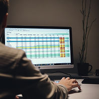 photo of person working on spreadsheet o