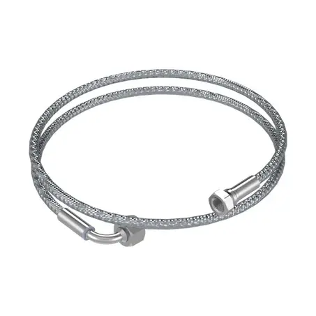 Stainless Steel Hose - 1/4"" Straight F - 3/8""' Elbow  - 2.00M