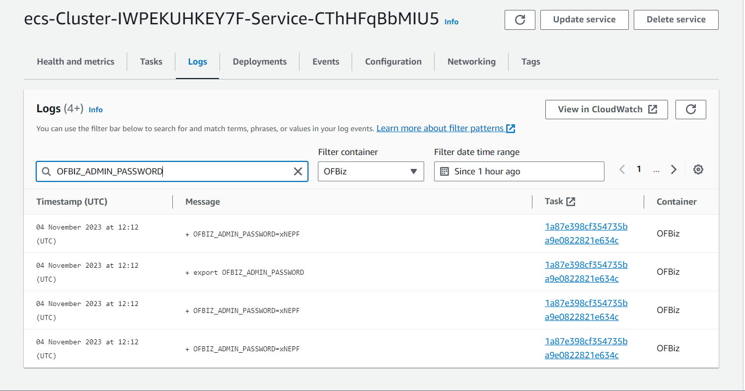 aws ecs logs