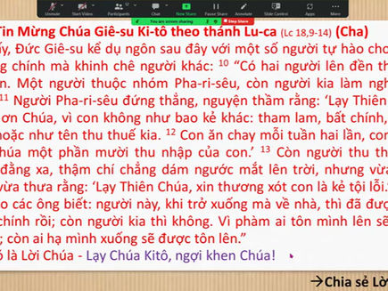 ✠ Tin Mừng Chúa Giê-su Ki-tô theo thánh Lu-ca (Lc 18,9-14) 