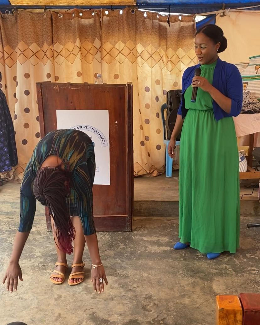 This young lady was healed when God did a creative miracle for her. After she received her healing, I laid hands on her and she fell over laughing with joy. All the pain from her abusive relationship left at that moment.