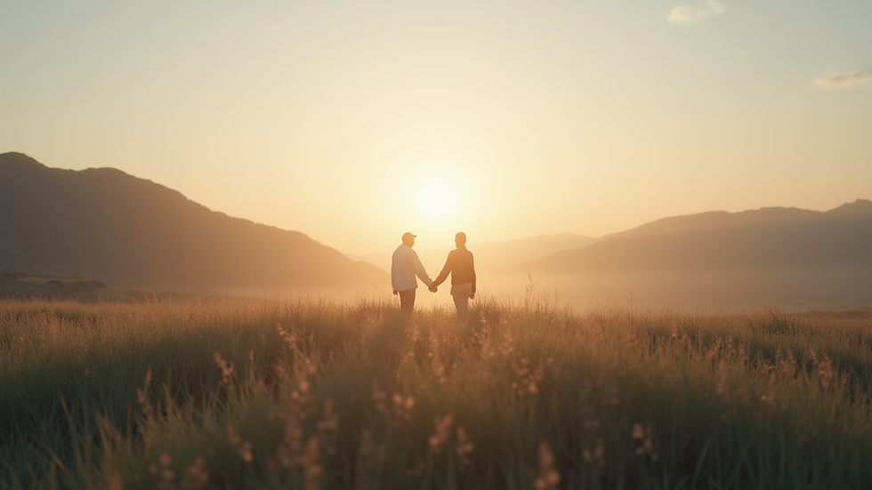 Eye-level view of a serene landscape with a path leading into the distance