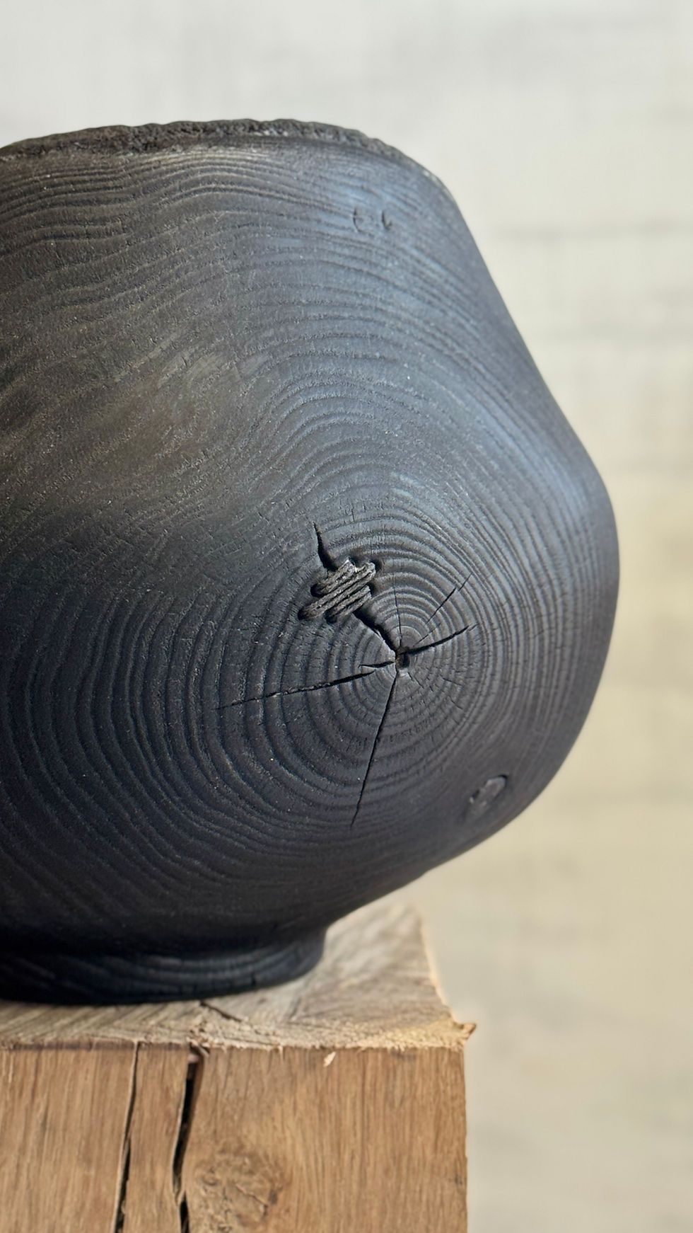 Thumbnail: Large live edge Yakisugi Ash bowl 