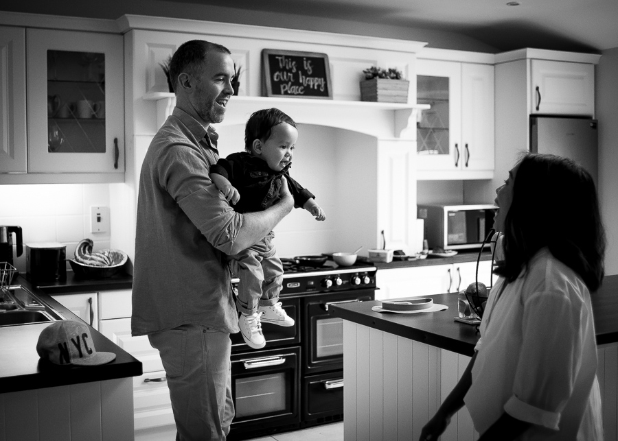 Family in the kitchen - Family session at home in Dublin