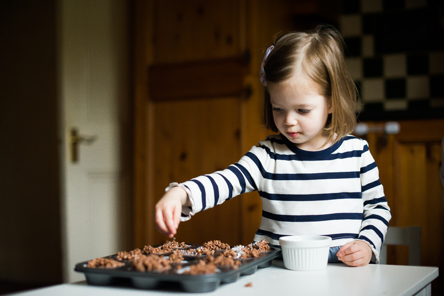 Girl baking - Family photoshoot at home in Dublin by Camila Lee