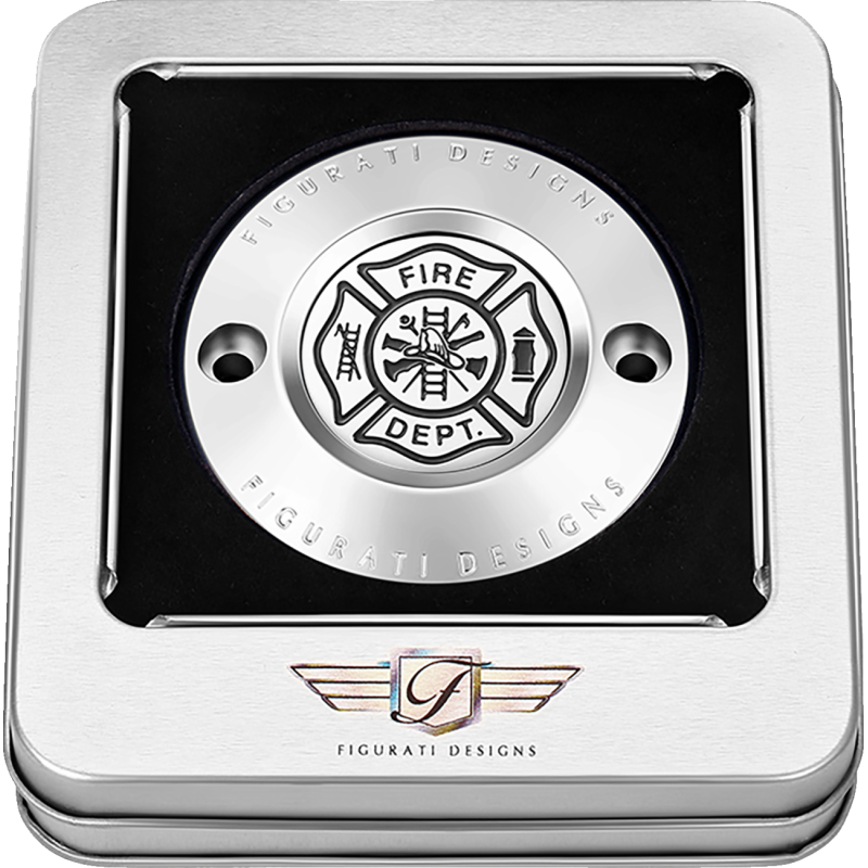 FIGURATI DESIGNS TIMING COVER SILVER WITH MALTESE CROSS-FIRE, 2-HOLE