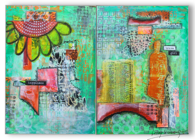 Be Brave Art Journal Spread
