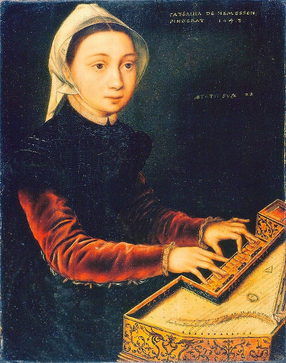 Катерина ван Хемессен. Портрет девушки с верджинелом, 1548