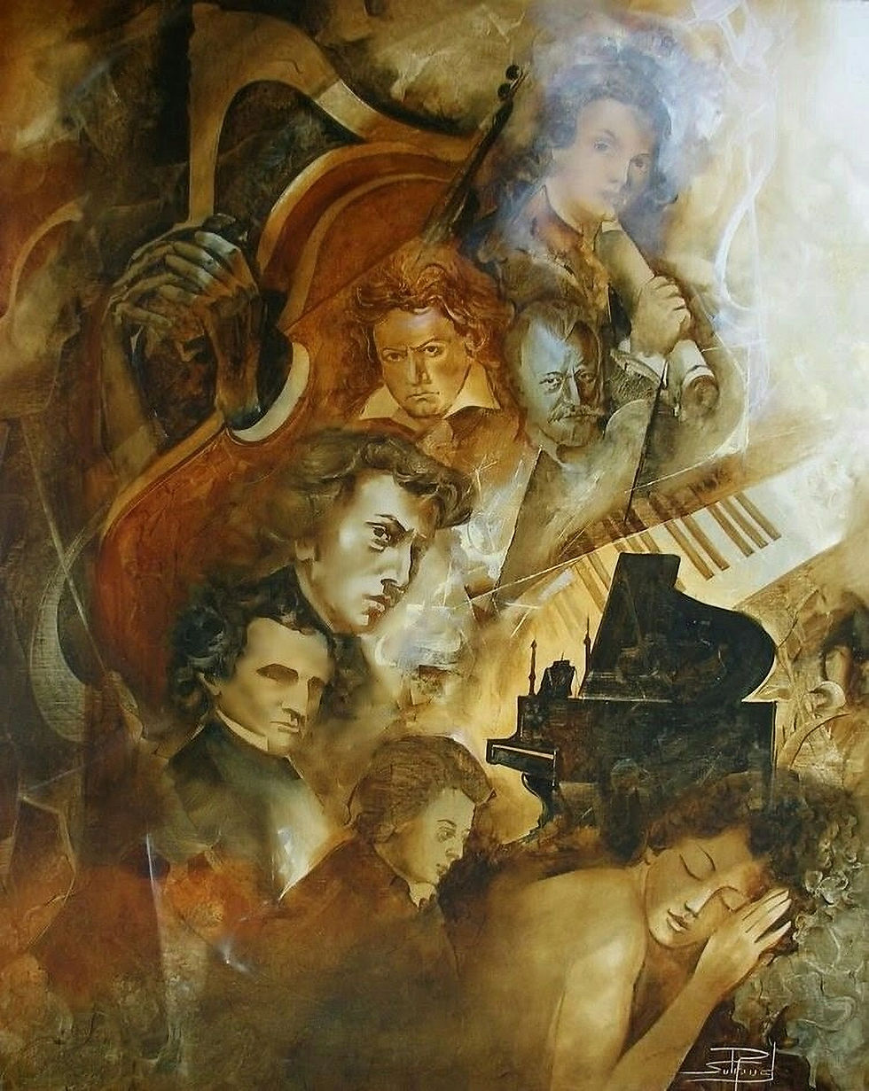 Роже Сюро. Картина из серии, посвященной великим композиторам, кон. 1990-х – 2010-е гг.