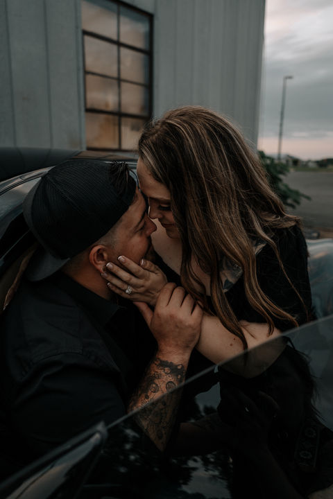 Minnesota couple car vehicle automotive engagement photographer