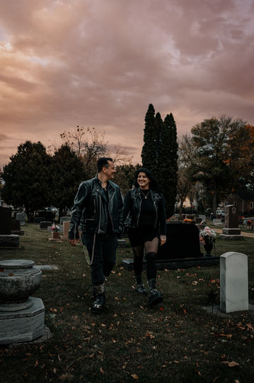 engagement session graveyard cemetery New Prague Minnesota