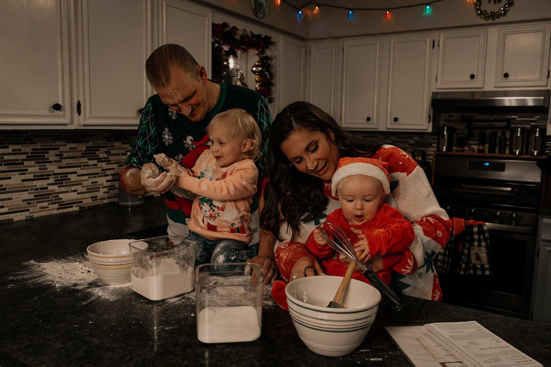 Family Christmas Card Photo Session Making Christmas Cookies | Southern Minnesota Photographer | Sydney Kate Photography