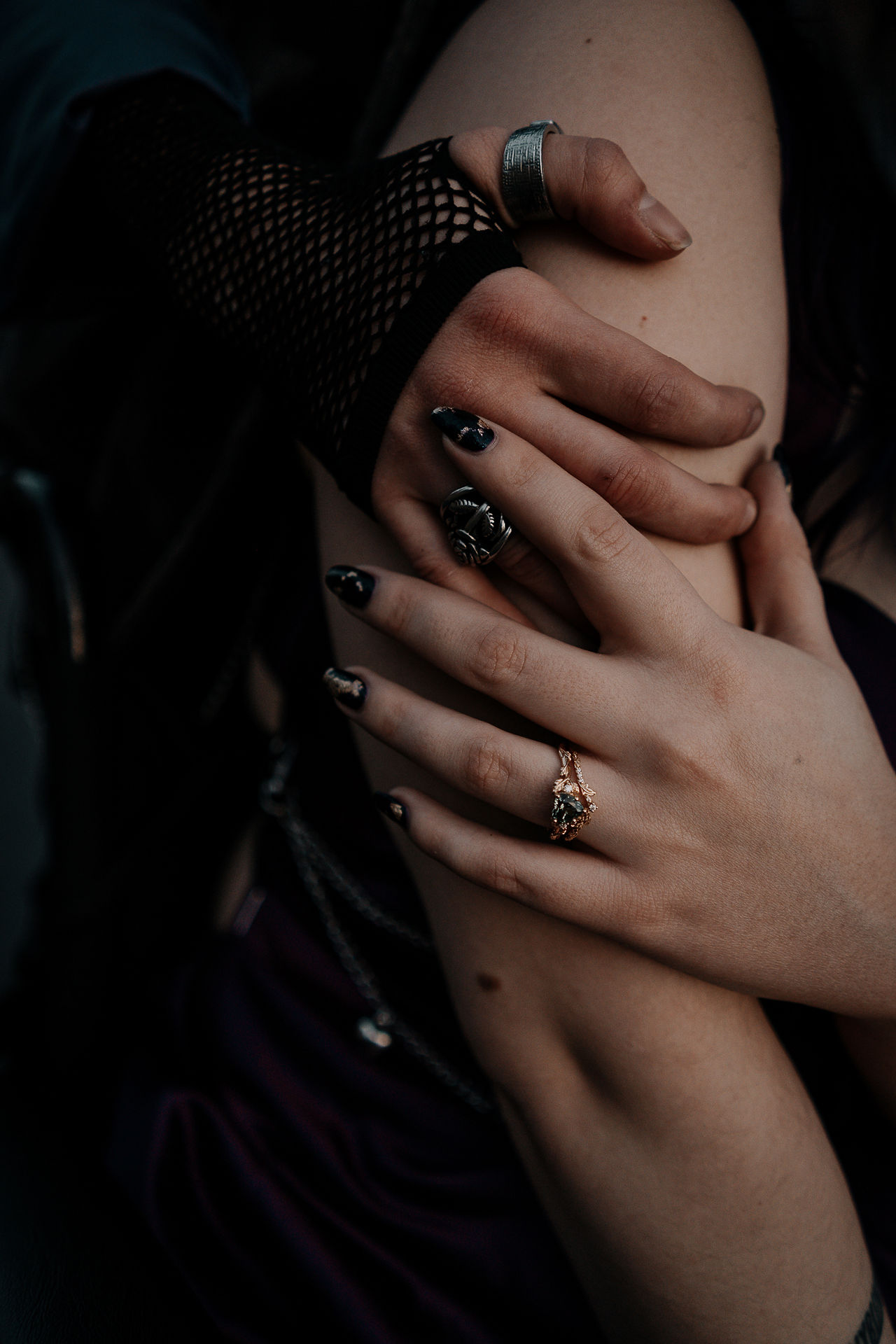 Inclusive edgy couples engagement photography Minnesota
