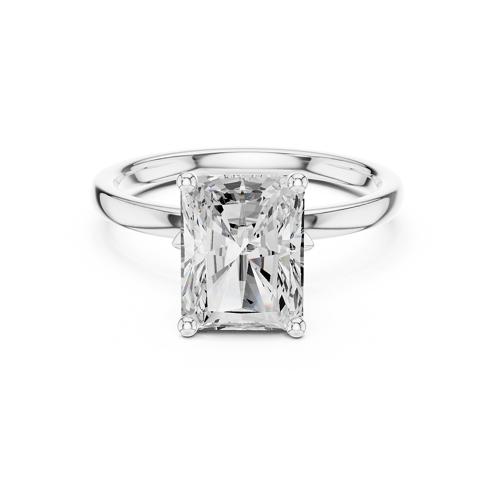 Front-facing view of Briar Radiant engagement ring with 2.00 CT radiant lab-grown diamond in white gold solitaire setting