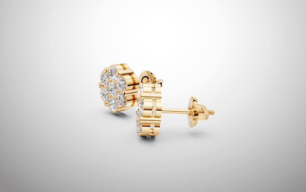 Thumbnail: 14K Gold with Natural  Diamond Earring 1.0ct