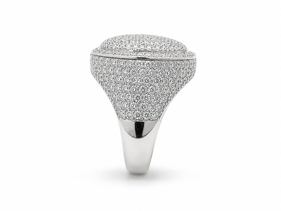 Thumbnail: 10K White Gold with  Natural diamond ring 6.50 CT