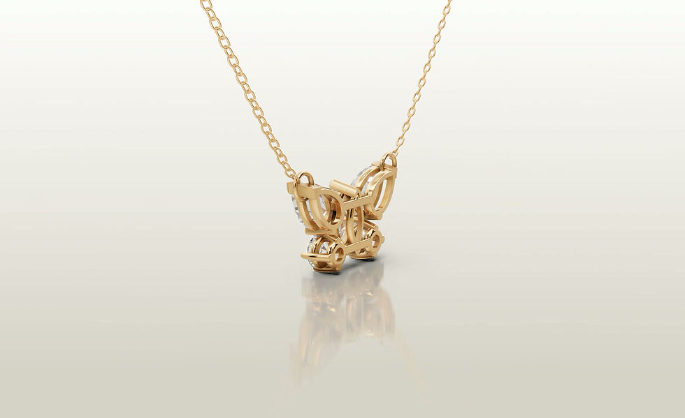 Thumbnail: 0.90 Carat Lab Grown Diamond Butterfly Pendant 10 Karat Gold