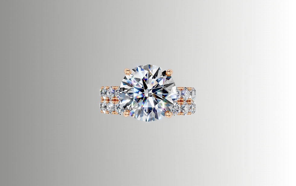 Thumbnail: 14K Gold  9.25 Ct Lab Grown  Diamond Ring , 5.0 Center with 4.25ct Mounting