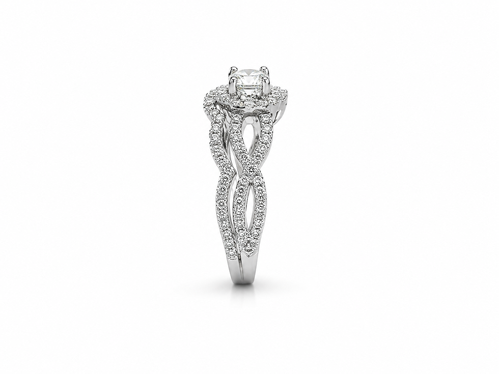 Thumbnail: 14 Karat White Gold Ladies Ring with 1.27 CT of Natural Diamonds