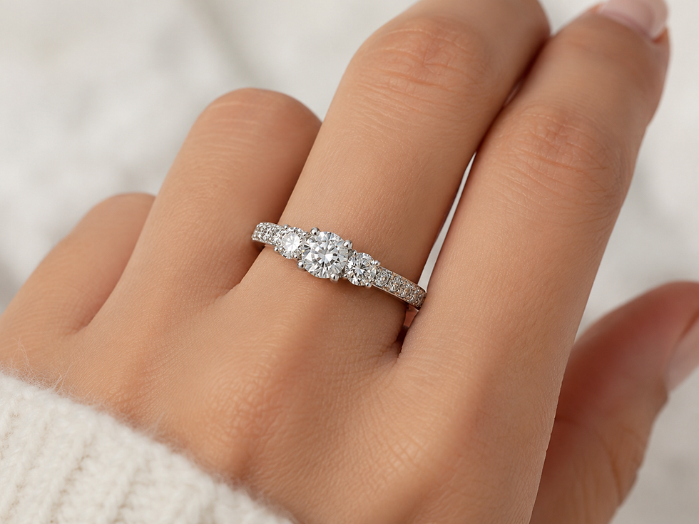 Thumbnail: 14 KGold Ladies Three Stone with 1.55 CT of Natural Diamonds