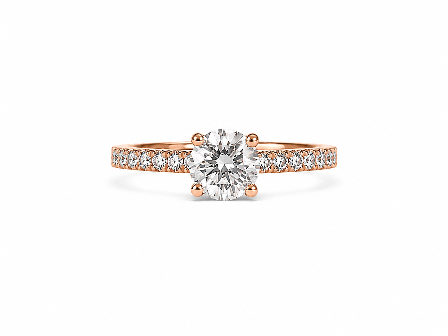 14 K  Gold Lab Grown Diamond Center 1.0 ct. with .50 ct Natural Diamond Setting