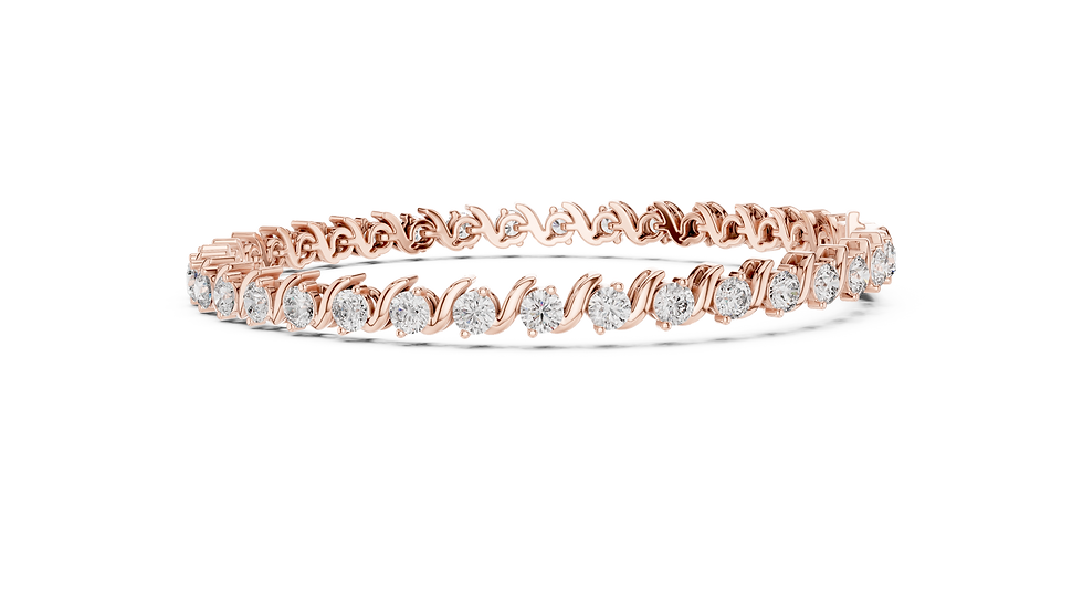 Thumbnail: S-Link Round Diamond Lab Grown Tennis Bracelet 3.6 CTW
