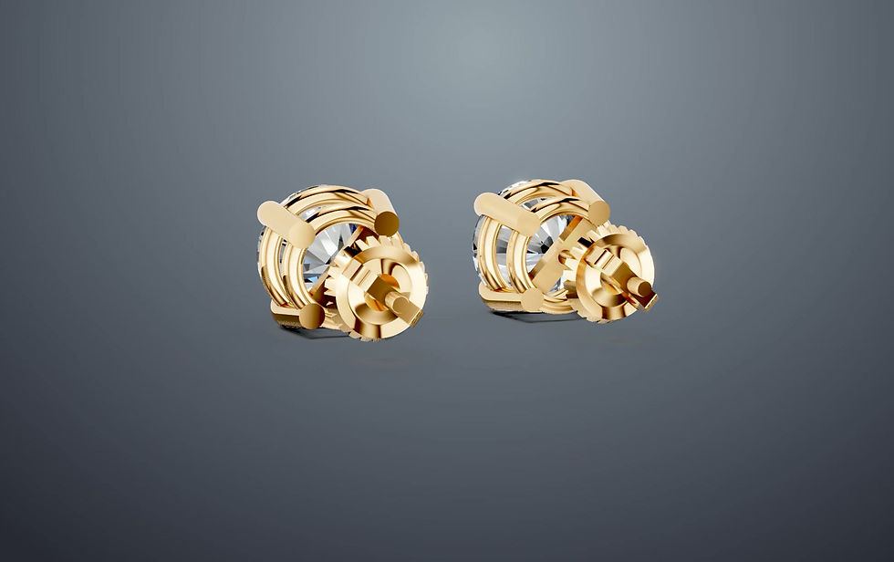 Thumbnail: 14K Gold with Lab Grown Diamond Earring 3.0 ctw