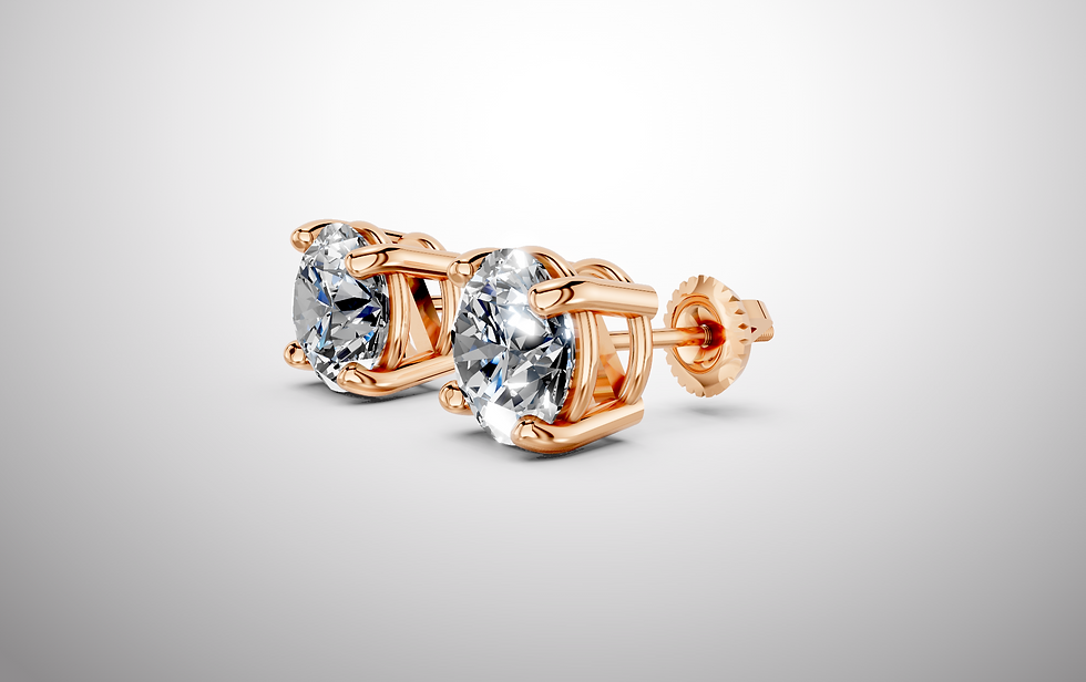 Thumbnail: 14K Gold with Lab Grown Diamond Earring 3.0 ctw