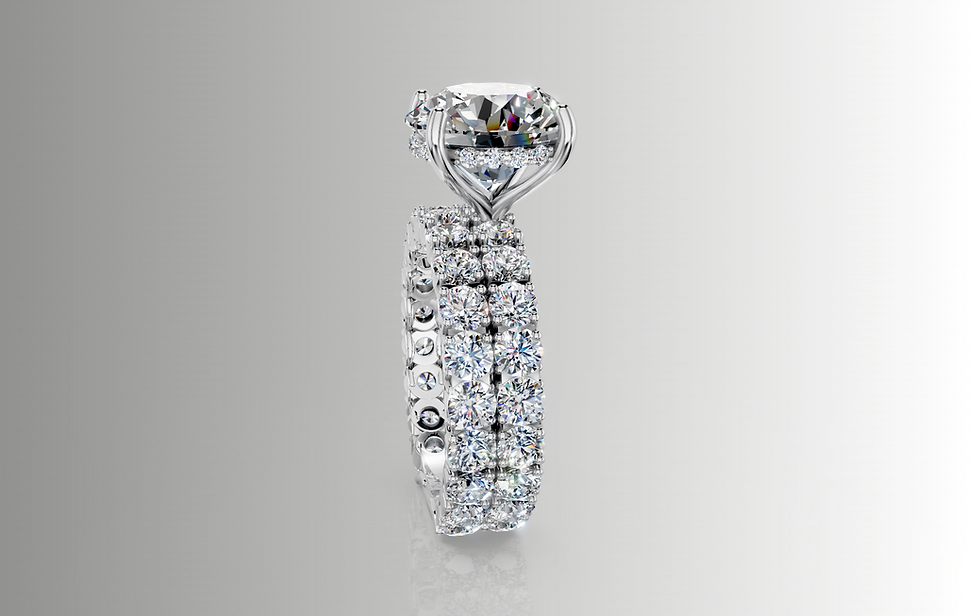 Thumbnail: 14K Gold  9.25 Ct Lab Grown  Diamond Ring , 5.0 Center with 4.25ct Mounting