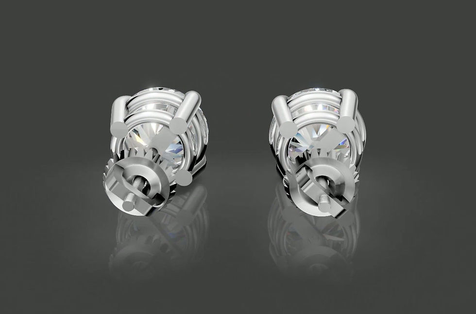 Thumbnail: 14K Gold with Lab Grown Diamond Earring 5.0tcw.