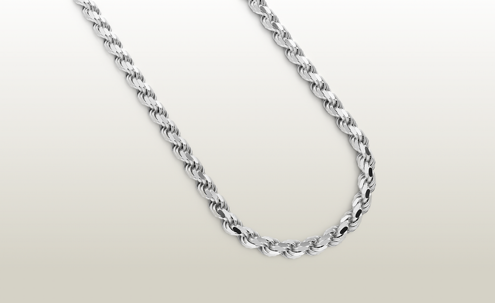 Thumbnail: Sterling Silver Rope Chain Necklace 4mm 22 Inch