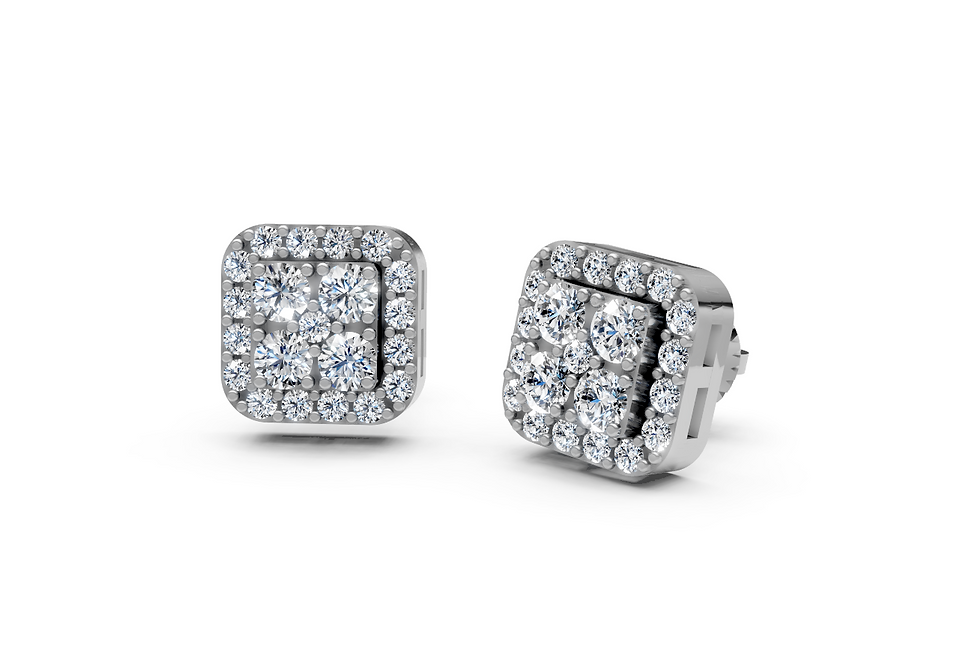 14K Gold with Natural Diamond Earring .75ctw