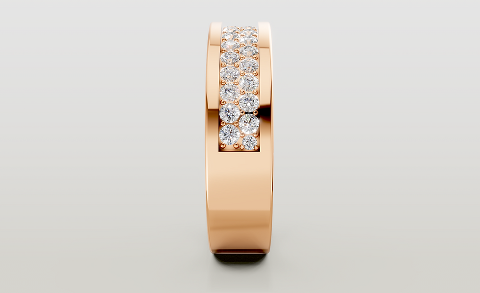 Thumbnail: 14 Karat Gold Men's Wedding Band 0.75 ct Lab Grown Diamonds VS Quality