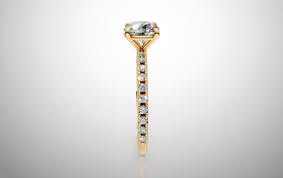 Thumbnail: 14K Gold Lab Grown  Round Diamond Ring  1.0 Center, Total 1.25ctw VS-E