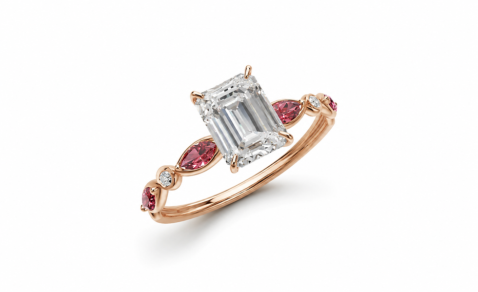 Thumbnail: 10 Karat Gold Solitaire/ 1.50ct Emerald / Ruby Sapphire/ Lab Grown