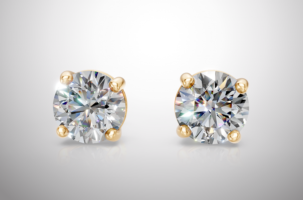 Thumbnail: 14K Gold with Lab Grown Diamond Earring 5.0tcw.