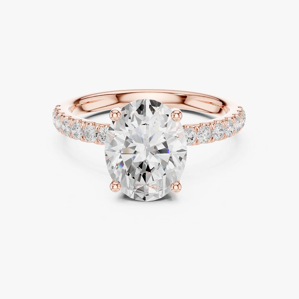 Thumbnail: Aria Oval — Hidden Halo Pavé Engagement Ring. 2.5 CTW