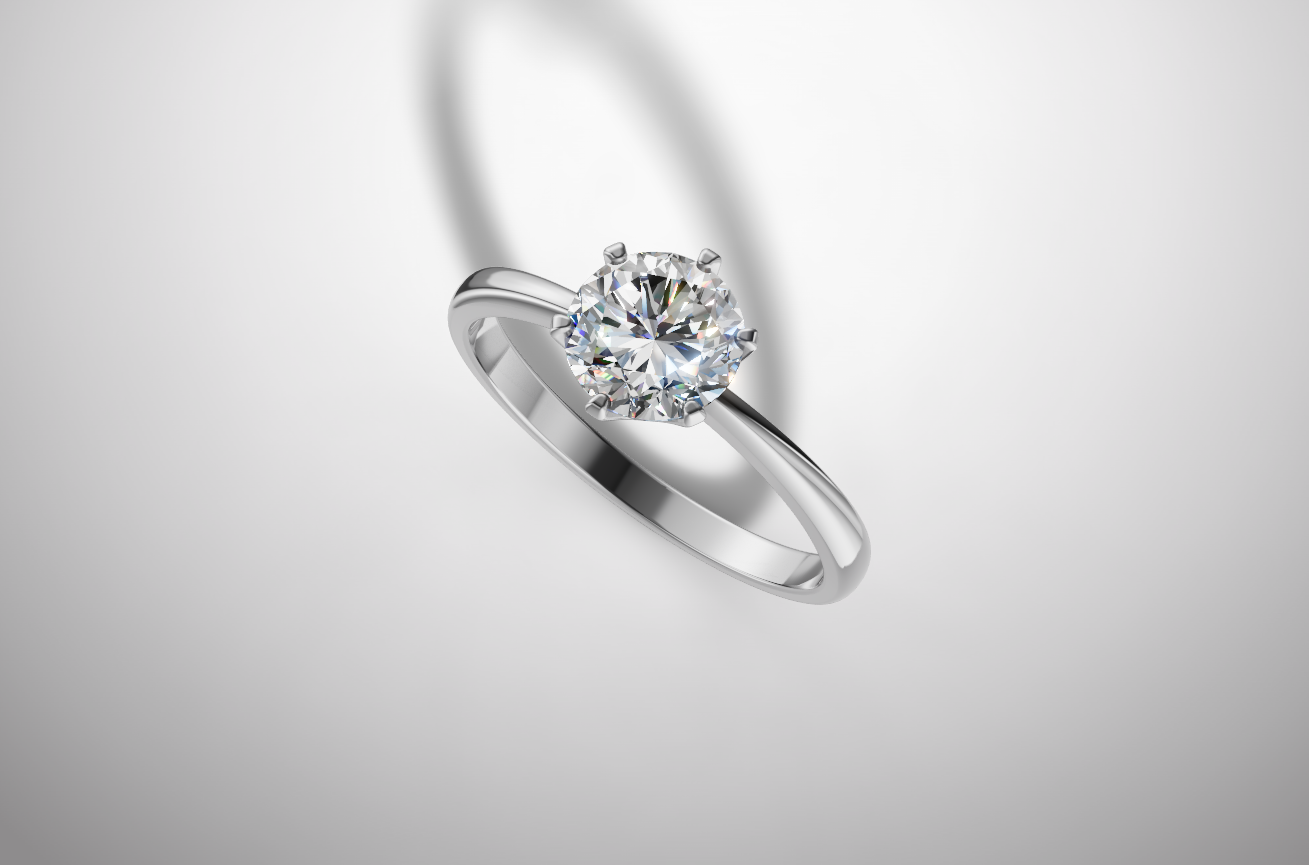 14K Gold Lab Grown Round Diamond Ring 1.50ctw VS-E Clarity