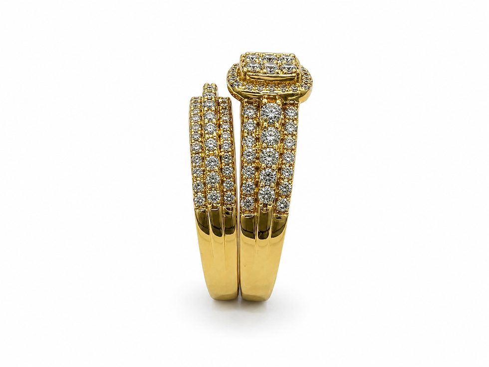 Thumbnail: 14K Gold Bridal Set with 1.50CT of Natural Diamonds