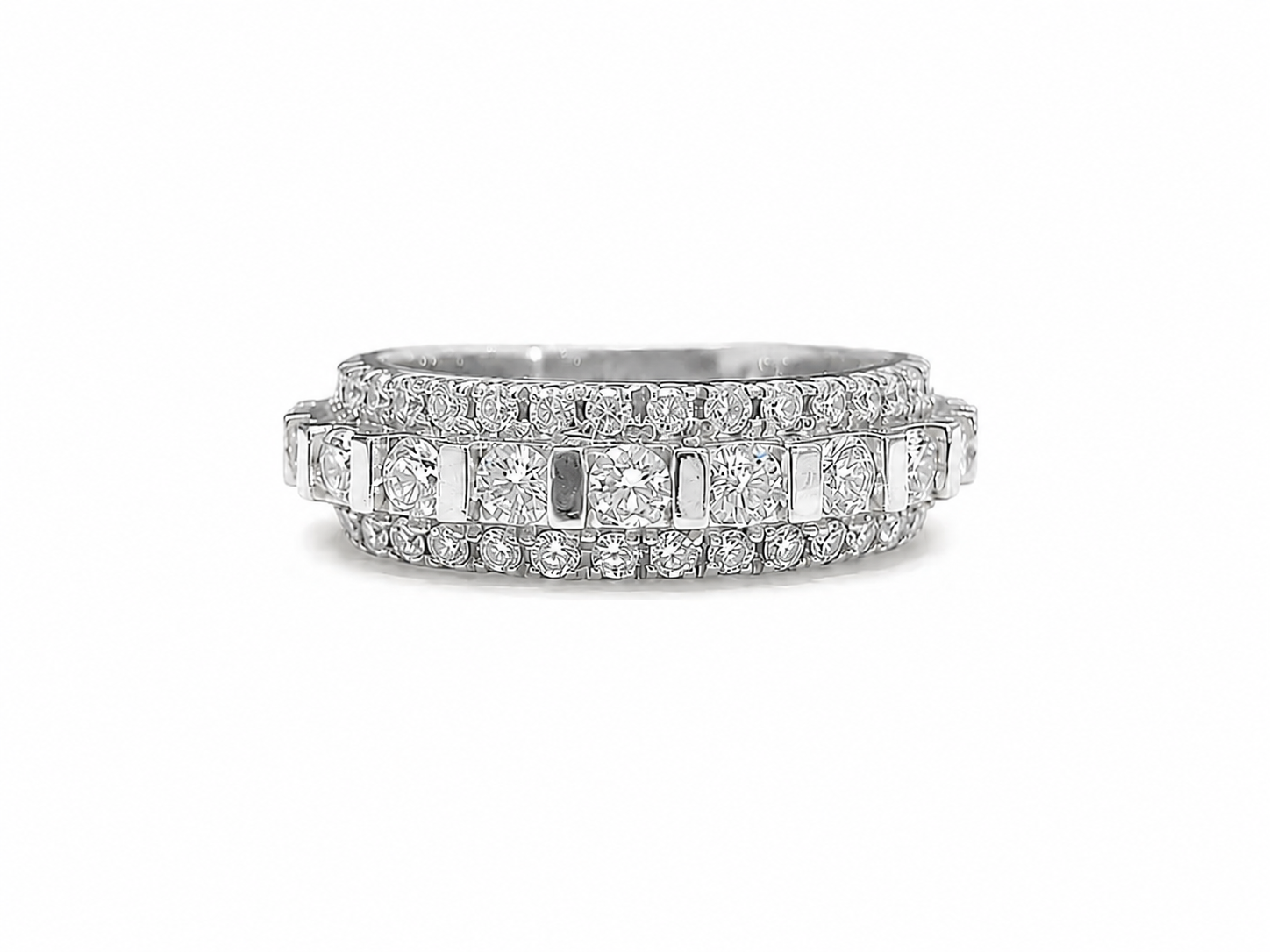14K White Gold Natural diamond ring 2.82 CT