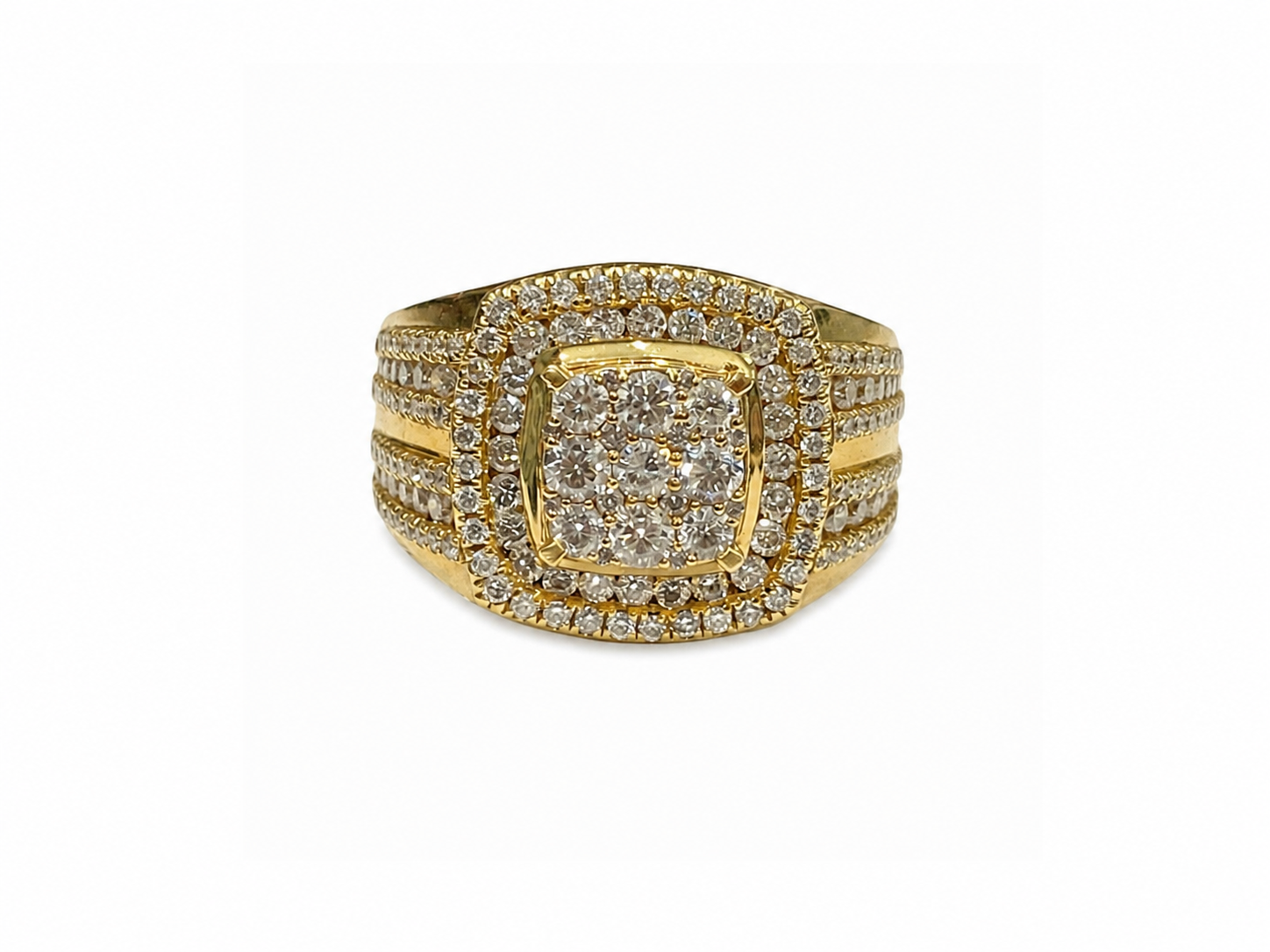14K Yellow Gold with Natural diamond ring 4.00 CT