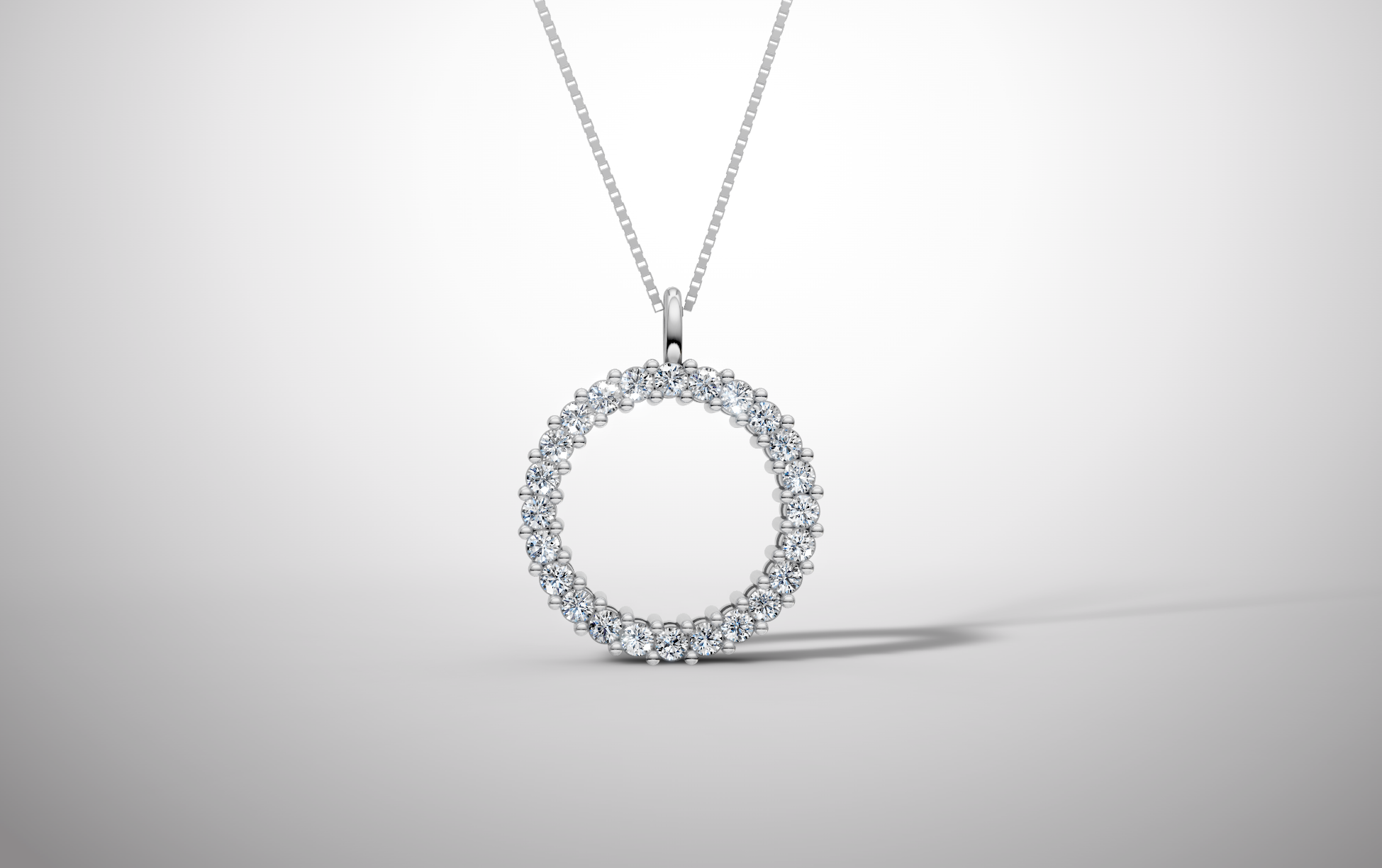 Sterling Silver Lab Grown Diamond Circle Pendant 0.50ctw VS-EF Clarity