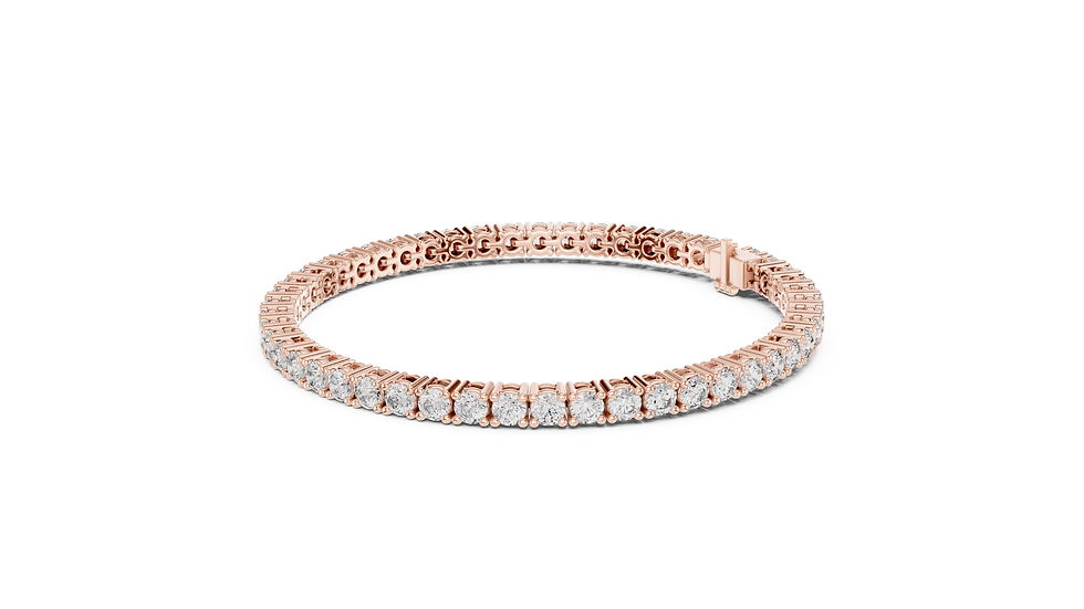 Thumbnail: 14 Karat Round Diamond Lab Grown Tennis Bracelet 7.42CTW