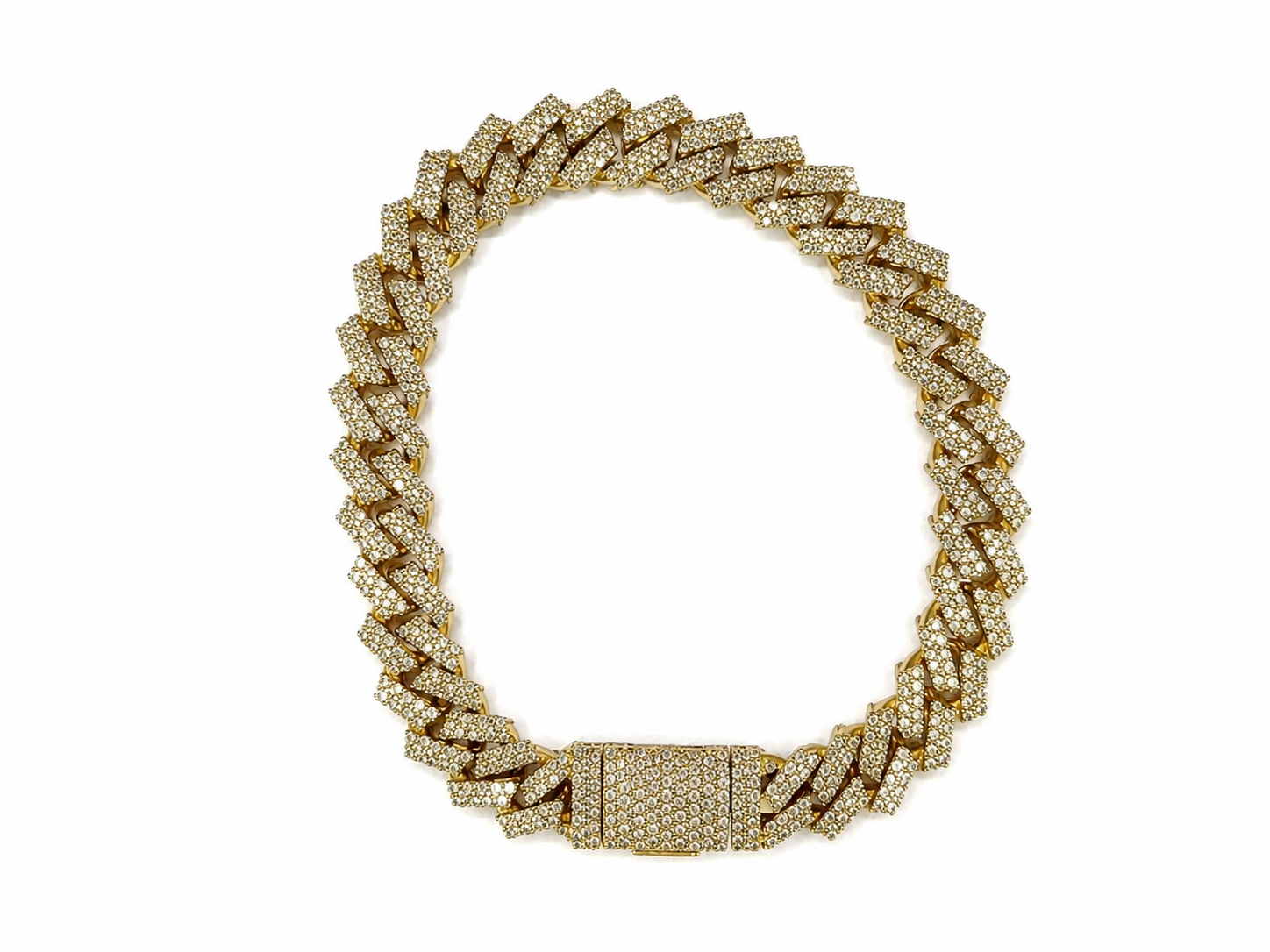 10 K Yellow Gold Men's Bracelet 7.75 CT Natural Diamonds