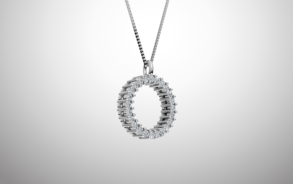 Thumbnail: Sterling Silver Lab Grown Diamond Circle Pendant 0.50ctw VS-EF Clarity