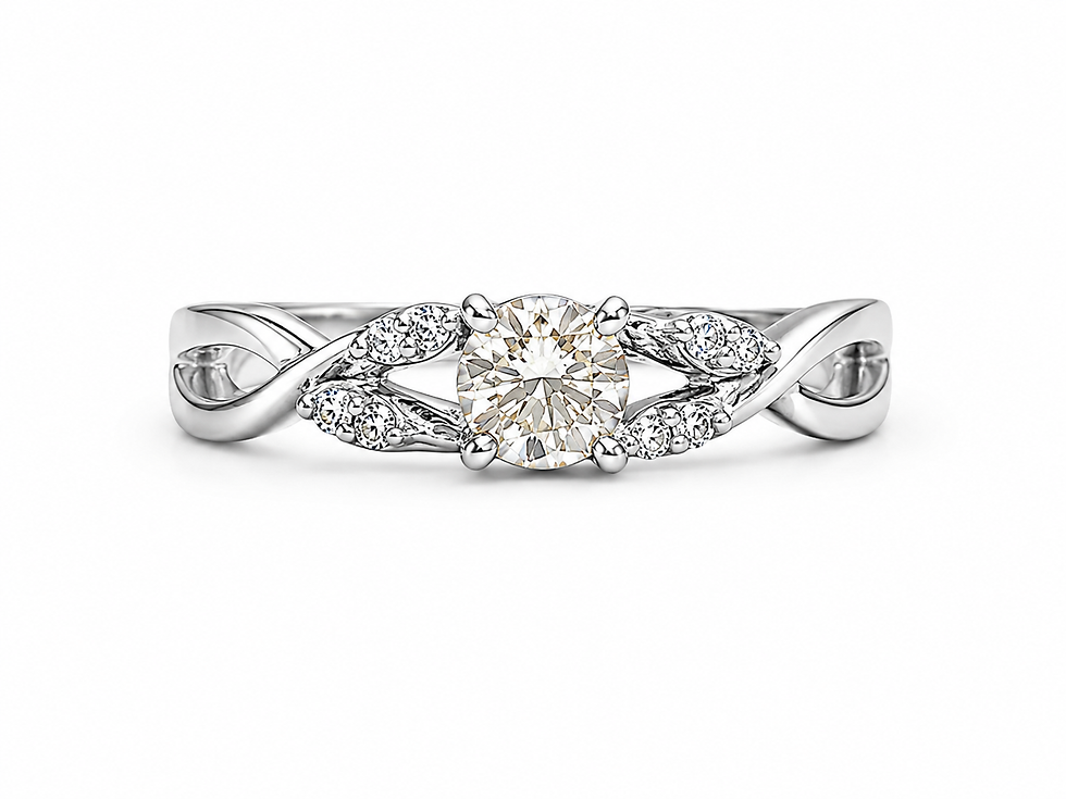 Thumbnail: 14 Karat White Gold Ladies Ring with 0.60 CT of Natural Diamonds