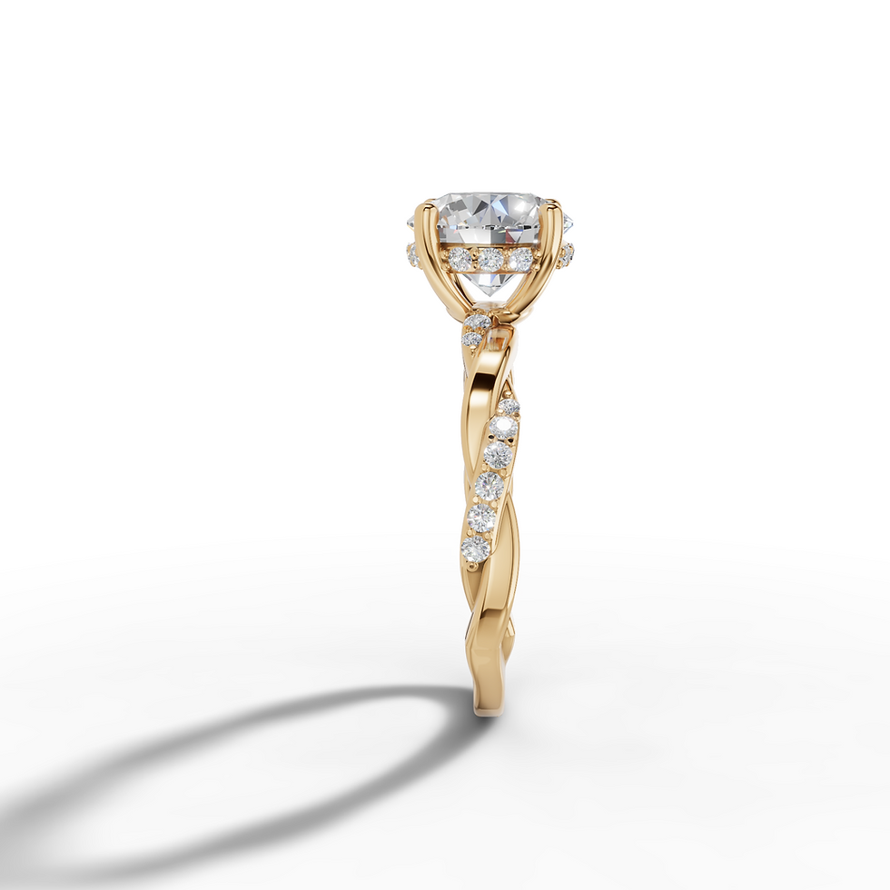 Thumbnail: 14K gold 2.00 Carat Lab Grown Round Diamond / 2.15 tcw/ VS quality