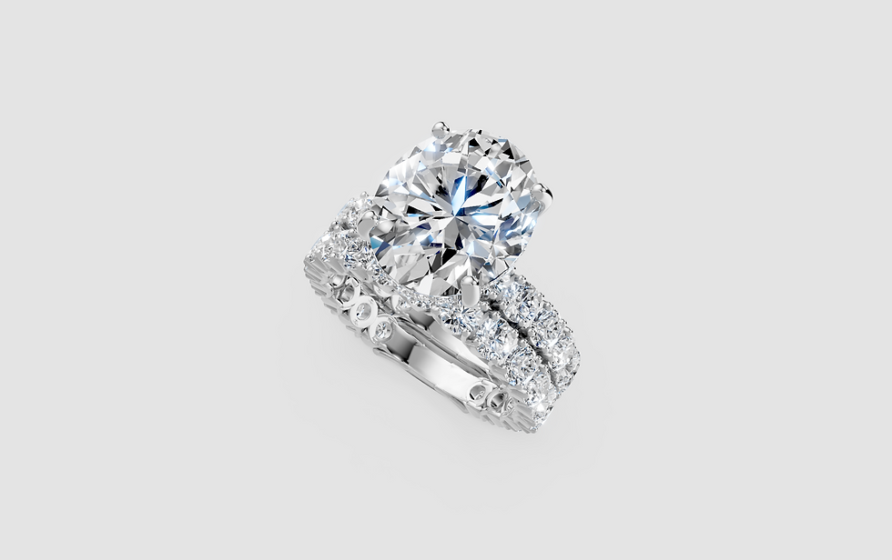 14K Gold 9.25 ct Lab Grown Diamond Ring , 5.0ct Center with 4.25ct Mounting