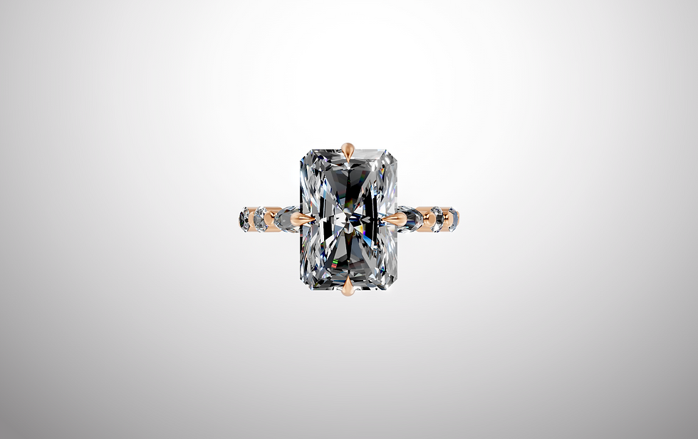 Thumbnail: 14K Gold Lab Grown  Emerald Diamond Ring 7.0ctw VS-E Clarity