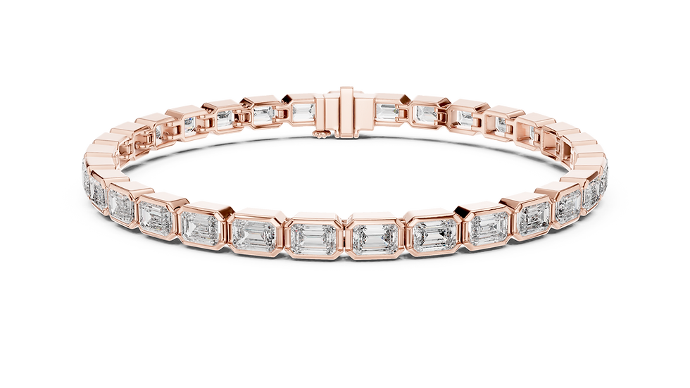 Thumbnail: Bezel Set Emerald Diamond Lab Grown Tennis Bracelet 9.30CTW